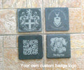 Personalised Custom Logo Slate Coaster – Engraved Business Badge Gift