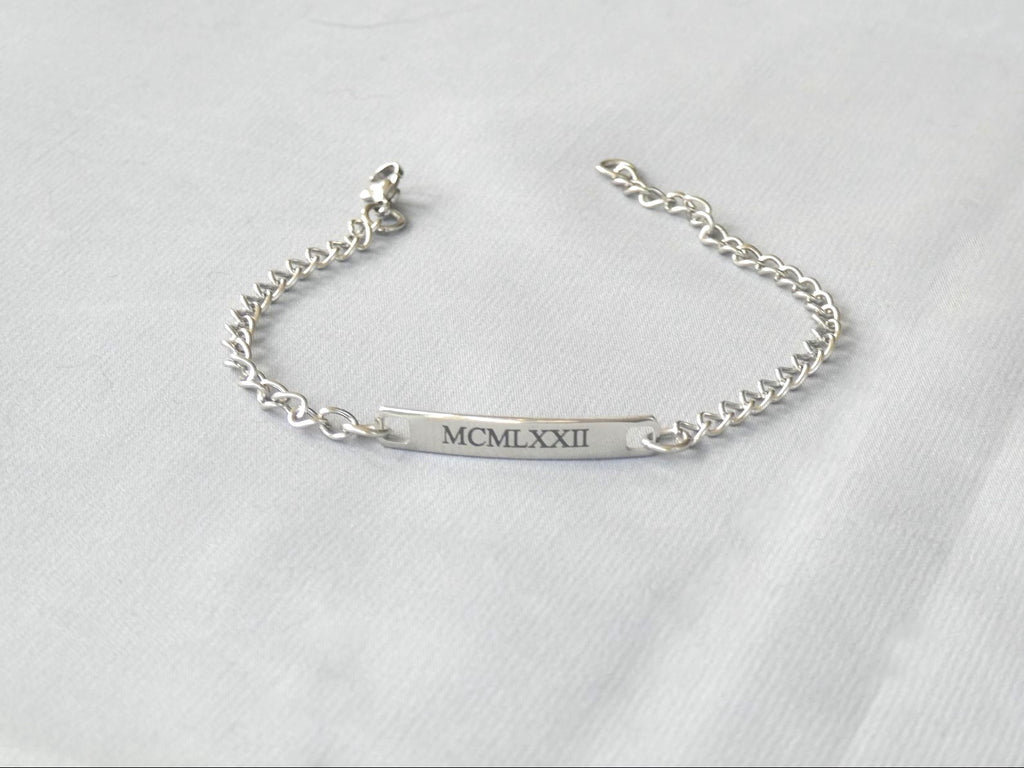 Personalised Men's / Unisex Tag Bracelet with name / initials / short message