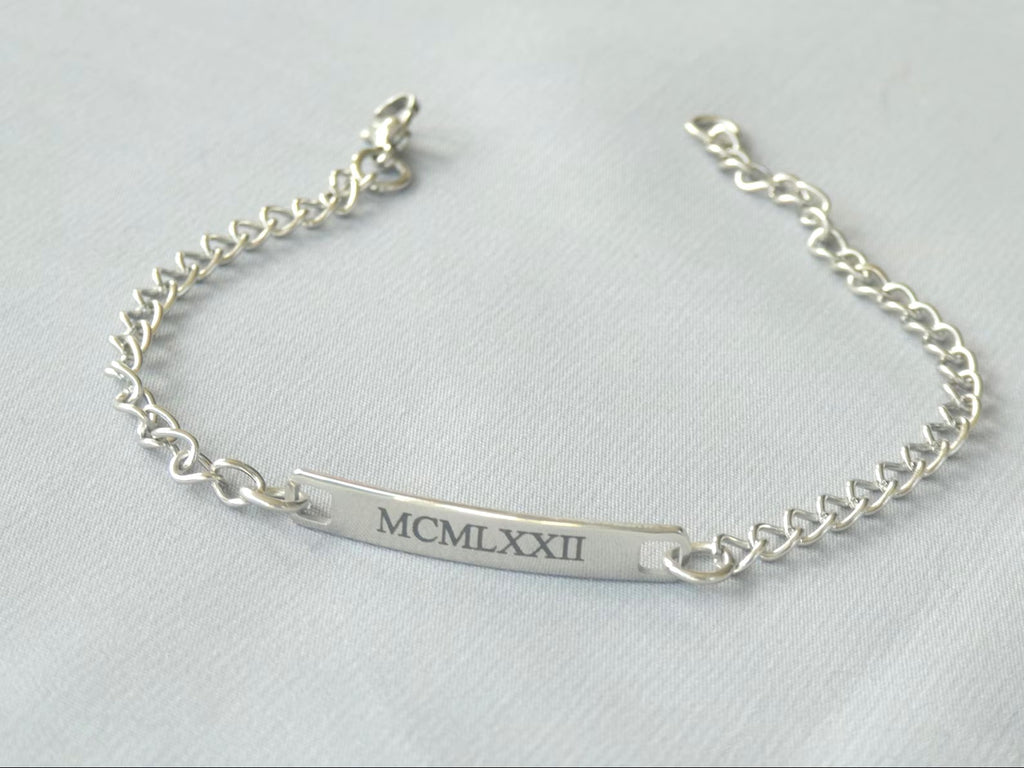 Personalised Men's / Unisex Tag Bracelet with name / initials / short message