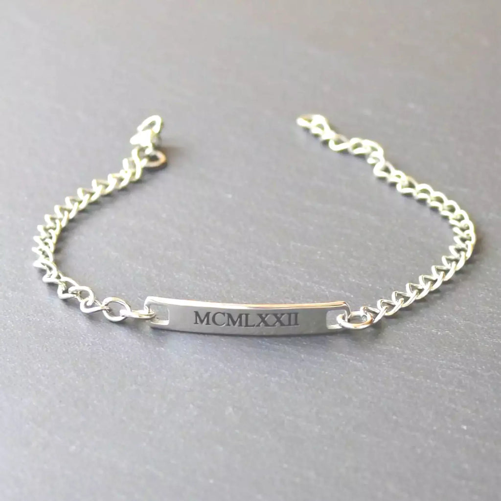 Personalised Men's / Unisex Tag Bracelet with name / initials / short message